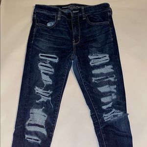 American Eagle Super Super Stretch X Ripped Jeans